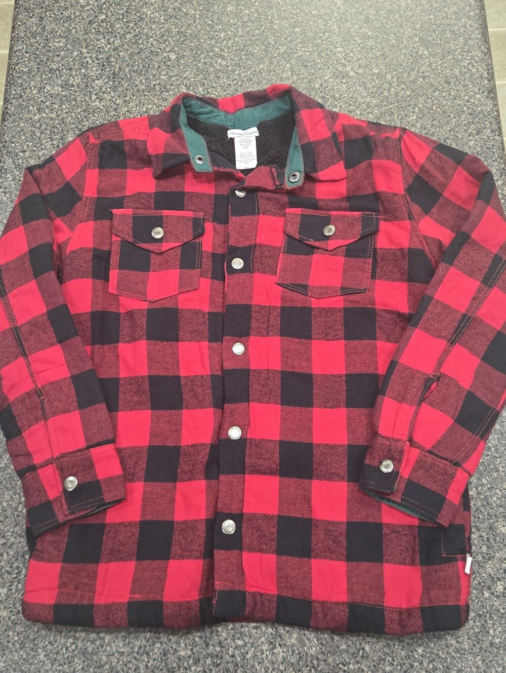Tommy Bahama Boys XL 14 Buffalo Plaid Sherpa Shacket Jacket